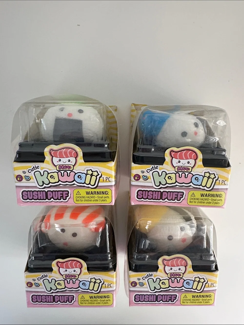 Ja-Ru Kawaii Sushi Puff Squishy Stretchy Fidget Toys - Lot of 4, New!